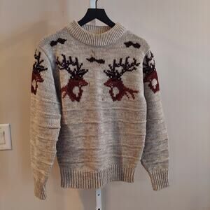 Vintage Stilton Sweater Size Small Deer Buck Hunting Cabin Lodge Woodland
